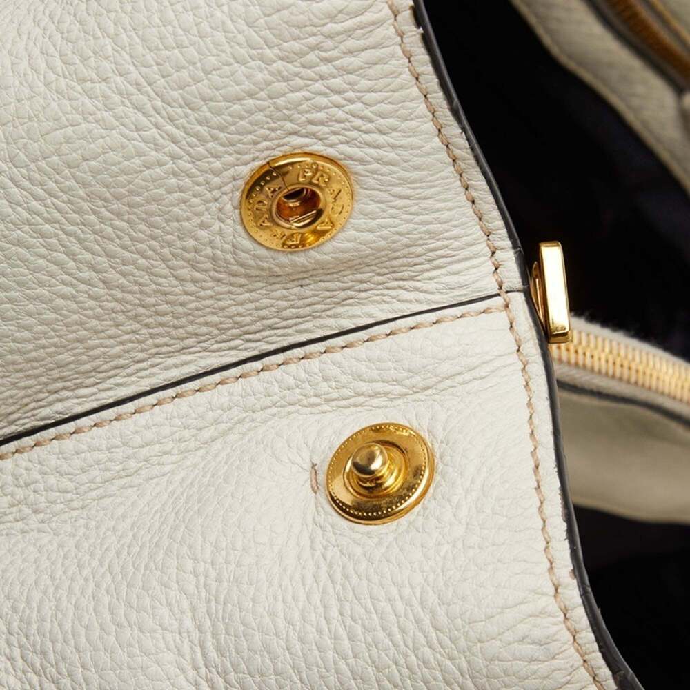 PRADA White Leather Shoulder Bag - Picture 8 of 13